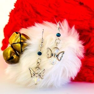 Crystal angel earrings. $10